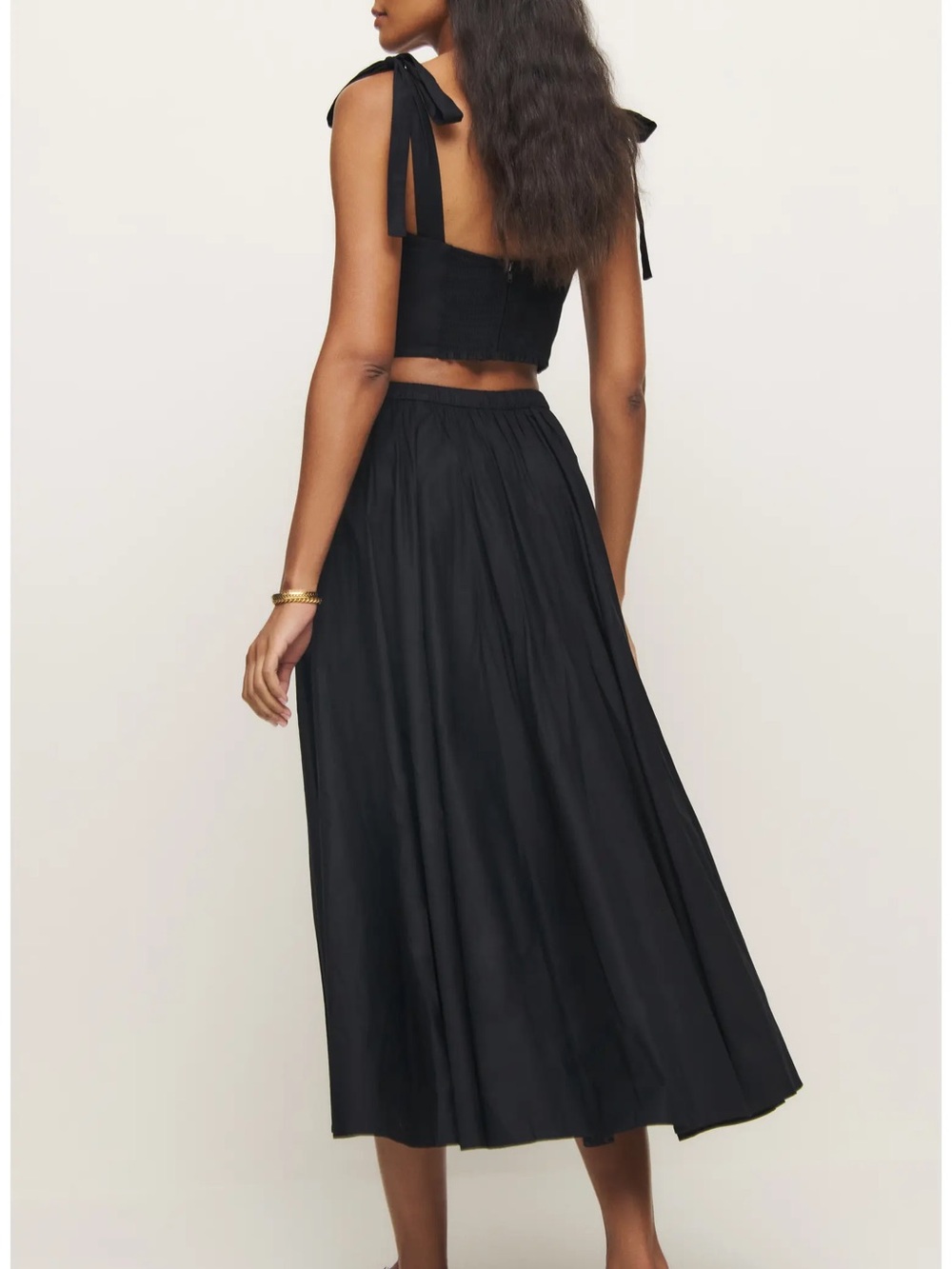Reformation Black Midi Skirt and Top - Picture 2 of 10